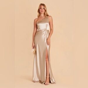 Kira Satin Dress - Neutral Champagne XS